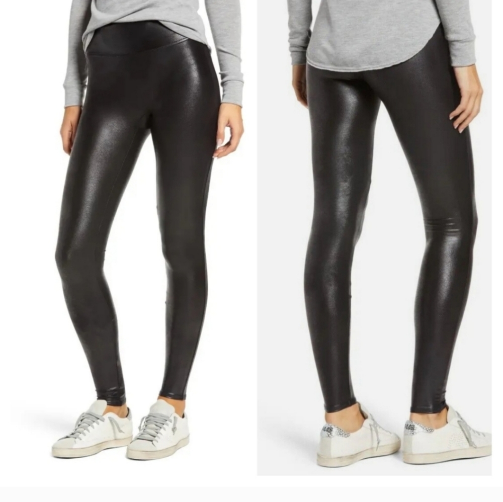 SPANX Faux Leather Leggings in Black Size S